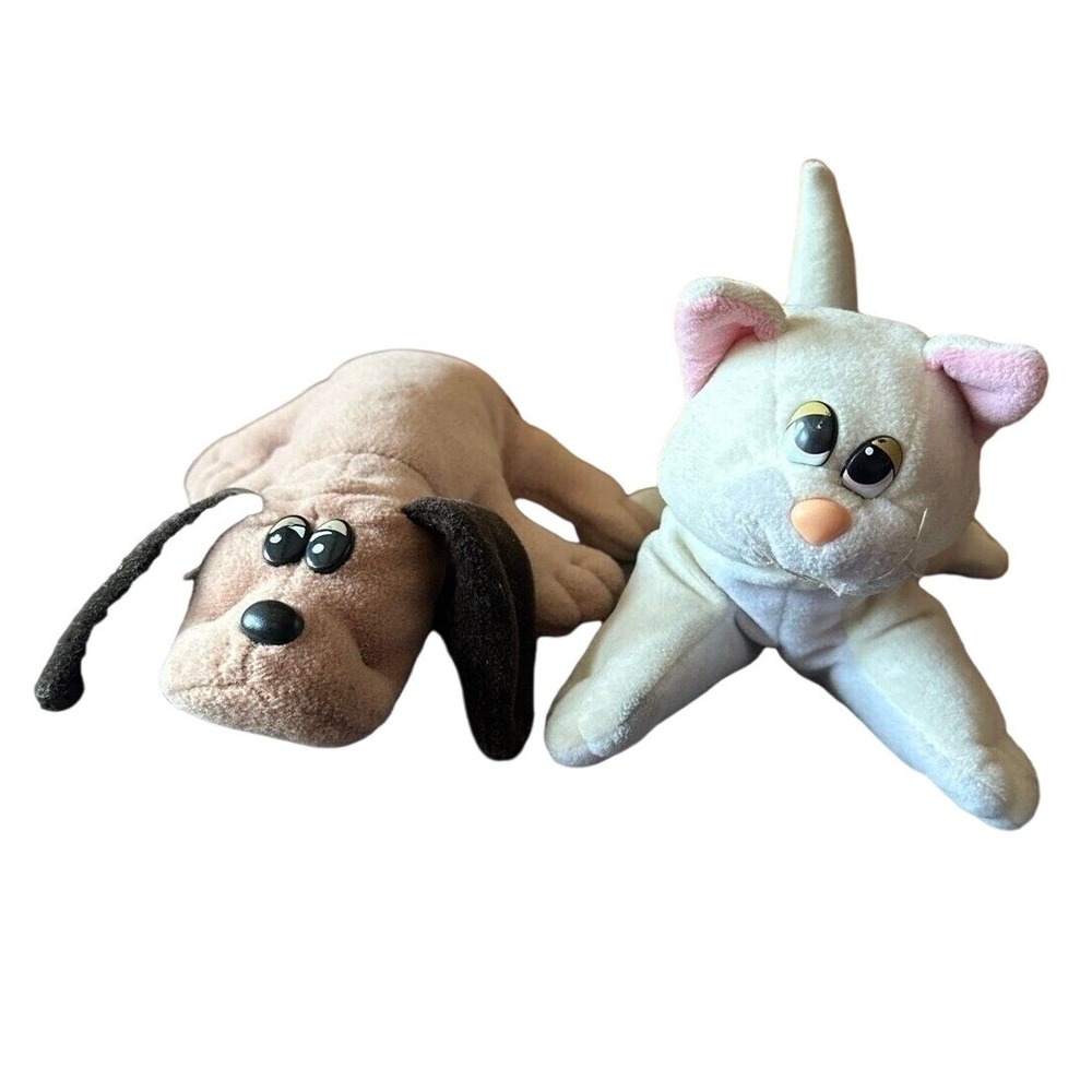 Vintage‎ Tonka Pound Puppies Dog & Pound Purries Cat Plush Set Brown White 1980s